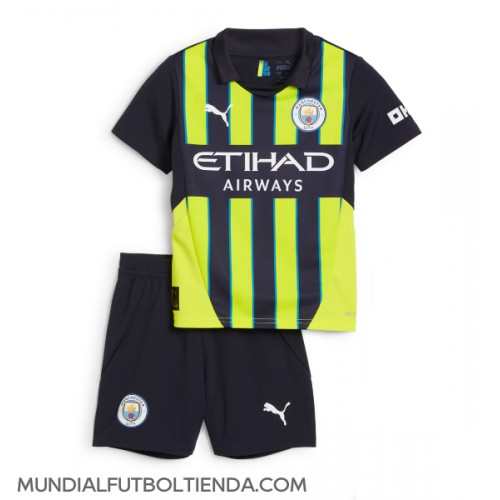 Camiseta Manchester City Segunda Equipación Replica 2024-25 para niños mangas cortas (+ Pantalones cortos)